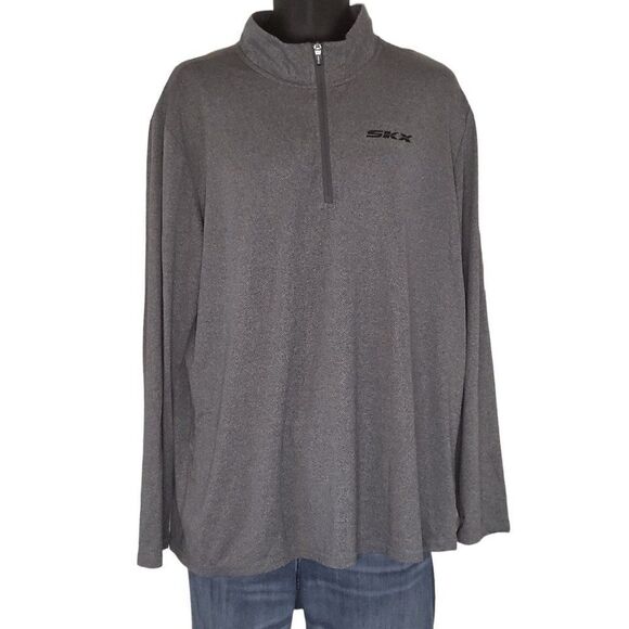 Skechers Shirt Men Sz XL SKX Gray 1/4‎ Zip Long Sleeve Mock Neck Everyday - Picture 1 of 6
